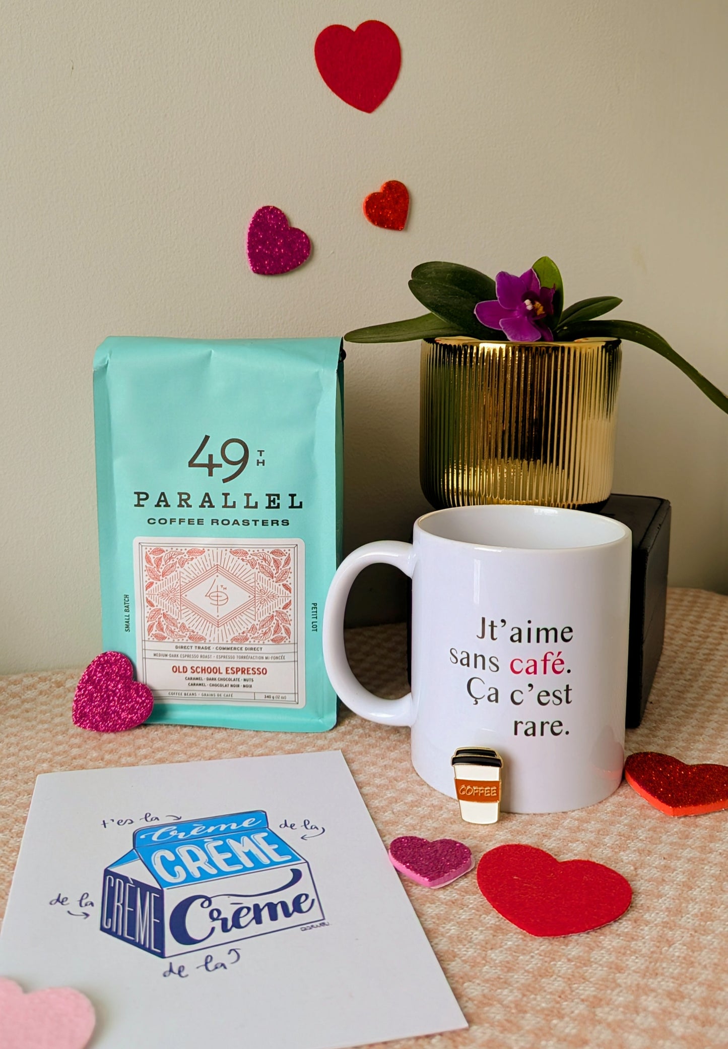 Panier spécial St-Valentin : Jt'aime sans café, ça c'est rare